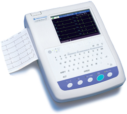 Electrocardiograph ECG Interprative Cardiofax® S AC Power LCD Display Stress by Nihon Kohden  ID ECG-1250A